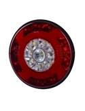 LUCY LZD 2424 12/24V LED-Rundrückleuchte mit Kabel, 3 Funktionen, Schutzart IP68, ECE E9