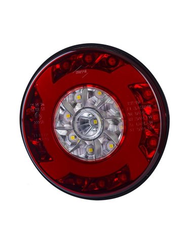 LUCY LZD 2424 12/24V LED-Rundrückleuchte mit Kabel, 3 Funktionen, Schutzart IP68, ECE E9