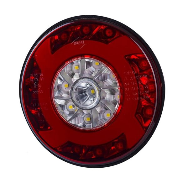 LUCY LZD 2424 12/24V LED-Rundrückleuchte mit Kabel, 3 Funktionen, Schutzart IP68, ECE E9