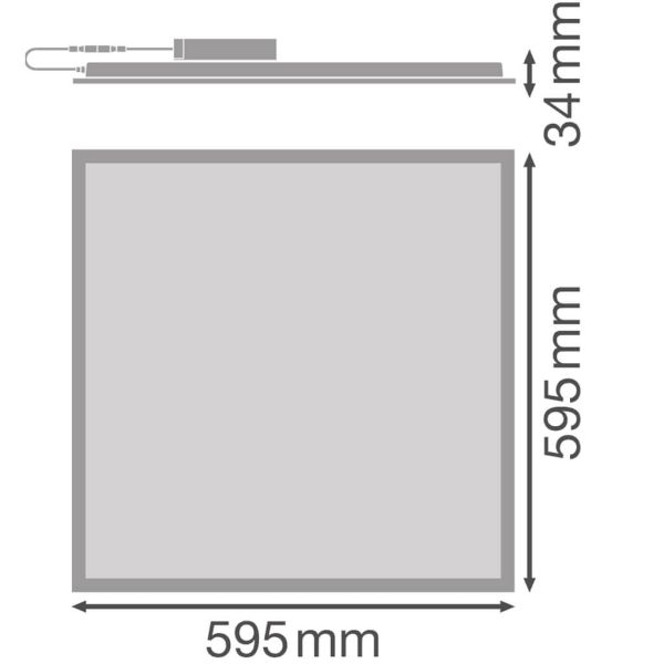 Medidas Panel LED 60x60 Ledvance Eco Gen 3 | 33W 3.630 Lm