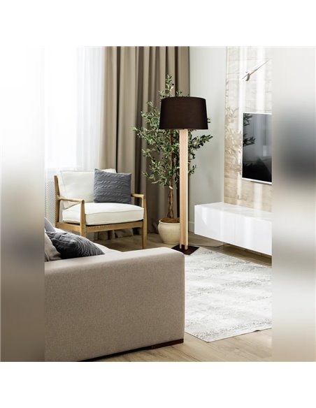 Luminária de chão ajustável RAHUL, acabamento em níquel fosco, 3 lâmpadas GU10 (não incluídas), IP20