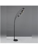 Lampadaire noir MARLEY 5xGU10 réglable 180cm avec interrupteur IP20 (ampoules non incluses)