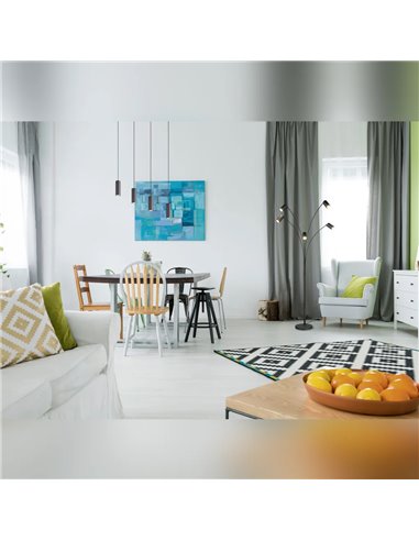 Lámpara de pie MARLEY negro 5xGU10 orientable 180 cm con interruptor IP20 (sin bombillas)