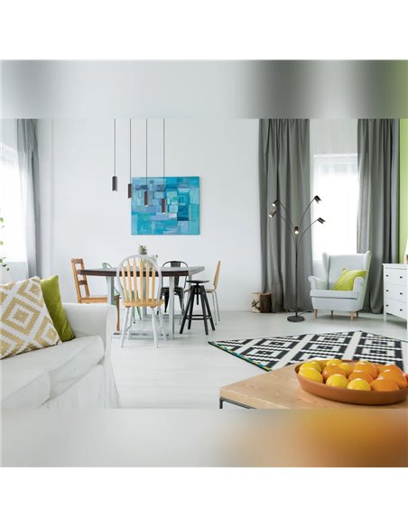 MARLEY schwarze Stehlampe 5xGU10 verstellbar 180cm mit Schalter IP20 (Leuchtmittel nicht enthalten)