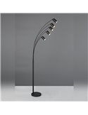 Lampadaire noir MARLEY 5xGU10 réglable 180cm avec interrupteur IP20 (ampoules non incluses)