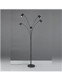 MARLEY schwarze Stehlampe 5xGU10 verstellbar 180cm mit Schalter IP20 (Leuchtmittel nicht enthalten)