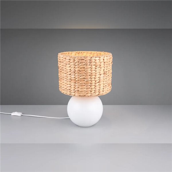 Candeeiro de mesa VINA em fibra natural com abajur, E27 40W, Ø20x33 cm, IP20 (lâmpada não incluída)