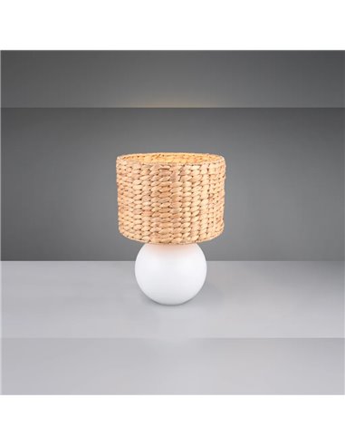 Candeeiro de mesa VINA em fibra natural com abajur, E27 40W, Ø20x33 cm, IP20 (lâmpada não incluída)