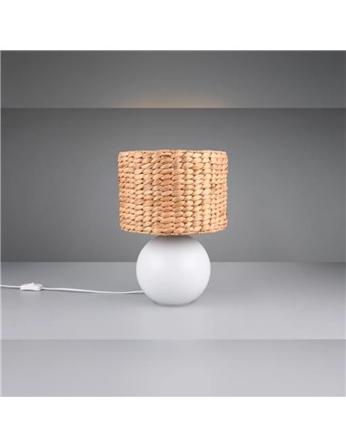Lampe de table naturelle VINA avec abat-jour en fibre, E27 40W, Ø20x33 cm, IP20 (ampoule non incluse)