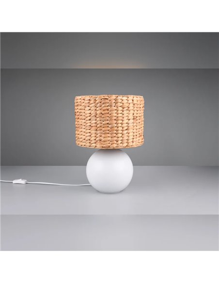 Lampe de table naturelle VINA avec abat-jour en fibre, E27 40W, Ø20x33 cm, IP20 (ampoule non incluse)