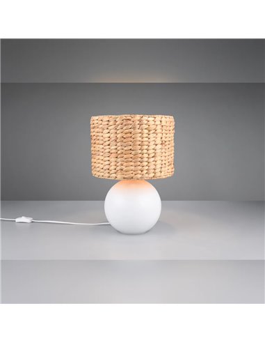 Lampe de table naturelle VINA avec abat-jour en fibre, E27 40W, Ø20x33 cm, IP20 (ampoule non incluse)