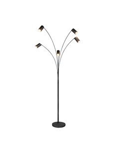 Lampadaire noir MARLEY 5xGU10 réglable 180cm avec interrupteur IP20 (ampoules non incluses)