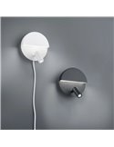 MARIO Wandleuchte, weiße LED, 8,3 W, 800 lm, 3000 K, mit verstellbarer Leselampe, Ø 16 cm, IP20