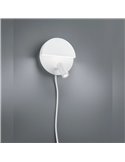Luminária de parede MARIO, LED branco, 8,3 W, 800 lm, 3000 K, com luz de leitura ajustável, Ø16 cm, IP20
