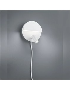 MARIO Wandleuchte, weiße LED, 8,3 W, 800 lm, 3000 K, mit verstellbarer Leselampe, Ø 16 cm, IP20 2