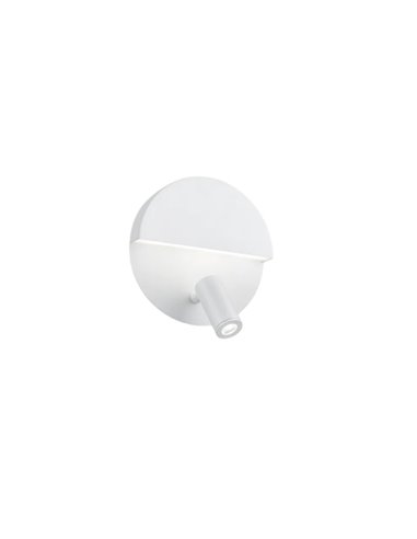 MARIO Wandleuchte, weiße LED, 8,3 W, 800 lm, 3000 K, mit verstellbarer Leselampe, Ø 16 cm, IP20