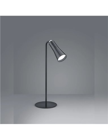 MAXI Schwarze LED-Tischleuchte 2W 200lm 3000K Tragbar Magnetisch IP20