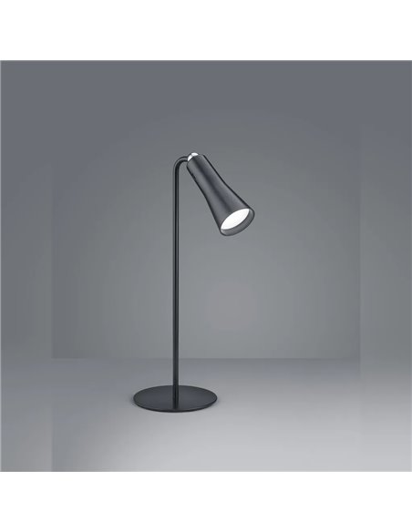 MAXI Schwarze LED-Tischleuchte 2W 200lm 3000K Tragbar Magnetisch IP20