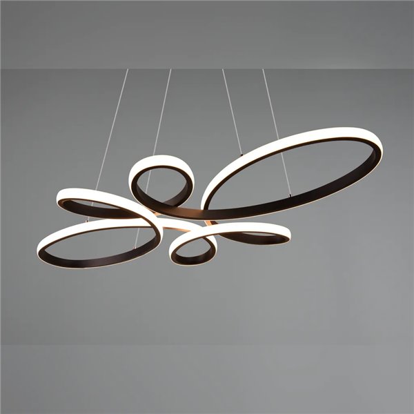 Luminária pendente LED FLY preta, 32W, 3900lm, 3000K, dimerizável, Ø78 cm, IP20