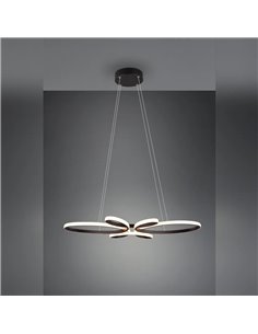 Luminária pendente LED FLY preta, 32W, 3900lm, 3000K, dimerizável, Ø78 cm, IP20 2