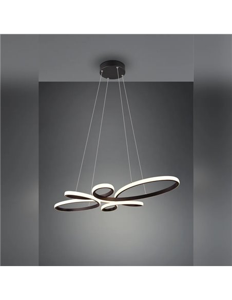 Luminária pendente LED FLY preta, 32W, 3900lm, 3000K, dimerizável, Ø78 cm, IP20