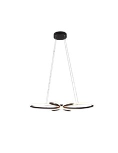 Luminária pendente LED FLY preta, 32W, 3900lm, 3000K, dimerizável, Ø78 cm, IP20