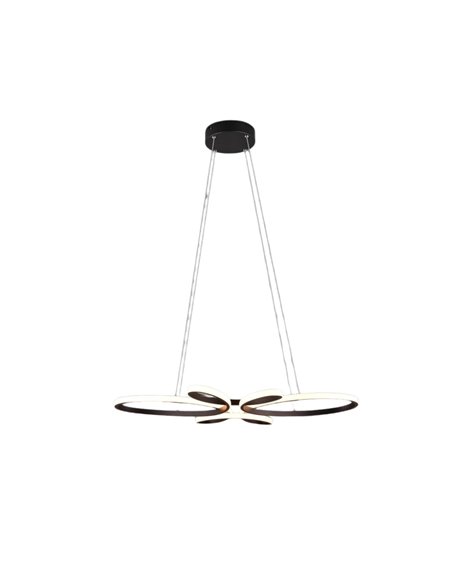 Luminária pendente LED FLY preta, 32W, 3900lm, 3000K, dimerizável, Ø78 cm, IP20