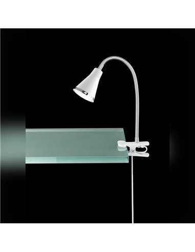 ARRAS Weiße LED-Klemmleuchte 4W 400lm 3000K Flexibel mit Schalter IP20