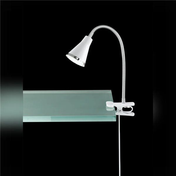 Lámpara de pinza ARRAS blanca LED 4W 400lm 3000K flexible con interruptor IP20