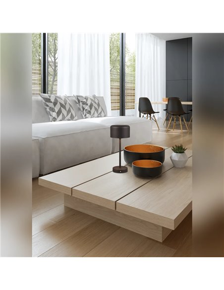 Lampe à dessert LED JEFF noire 1,5 W 120 lm 3000 K Écran tactile Portable USB IP20