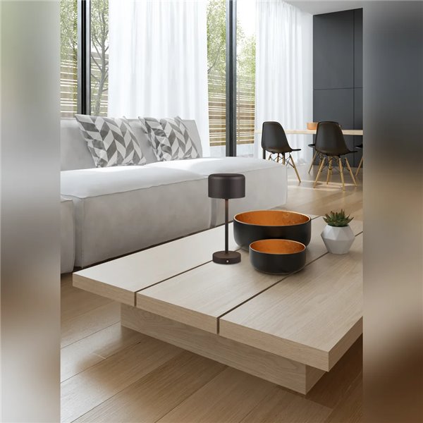 Lampe à dessert LED JEFF noire 1,5 W 120 lm 3000 K Écran tactile Portable USB IP20