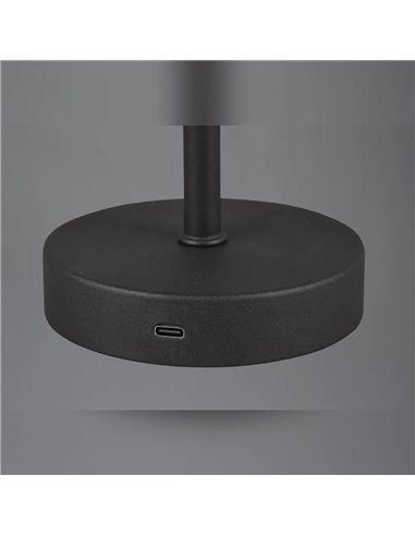 Lámpara de sobremesa JEFF negra LED 1,5W 120lm 3000K táctil portátil USB IP20