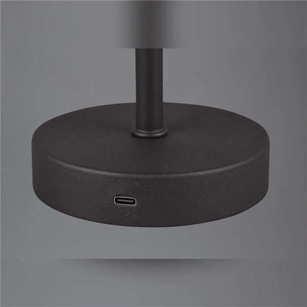 Lampe à dessert LED JEFF noire 1,5 W 120 lm 3000 K Écran tactile Portable USB IP20