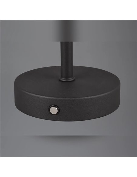 Lampe à dessert LED JEFF noire 1,5 W 120 lm 3000 K Écran tactile Portable USB IP20