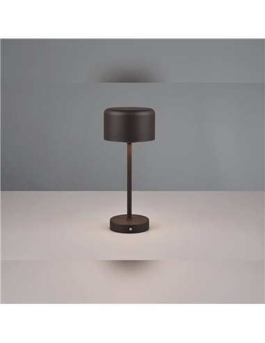 Lampe à dessert LED JEFF noire 1,5 W 120 lm 3000 K Écran tactile Portable USB IP20