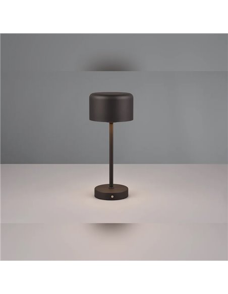 Lámpara de sobremesa JEFF negra LED 1,5W 120lm 3000K táctil portátil USB IP20