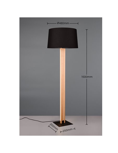 Luminária de chão ajustável RAHUL, acabamento em níquel fosco, 3 lâmpadas GU10 (não incluídas), IP20