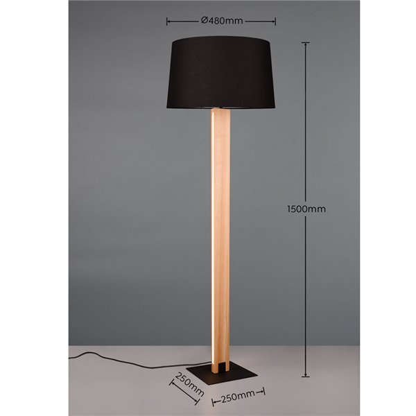 Luminária de chão ajustável RAHUL, acabamento em níquel fosco, 3 lâmpadas GU10 (não incluídas), IP20