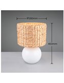 Lampe de table naturelle VINA avec abat-jour en fibre, E27 40W, Ø20x33 cm, IP20 (ampoule non incluse)