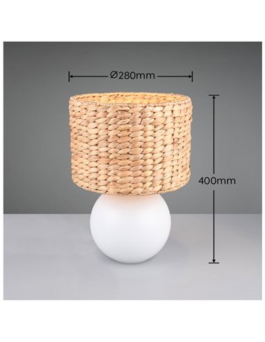 Lámpara de sobremesa VINA natural pantalla fibra E27 40W Ø20x33 cm IP20 (sin bombilla)