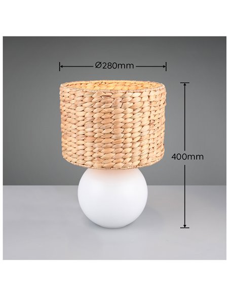 Lampe de table naturelle VINA avec abat-jour en fibre, E27 40W, Ø20x33 cm, IP20 (ampoule non incluse)