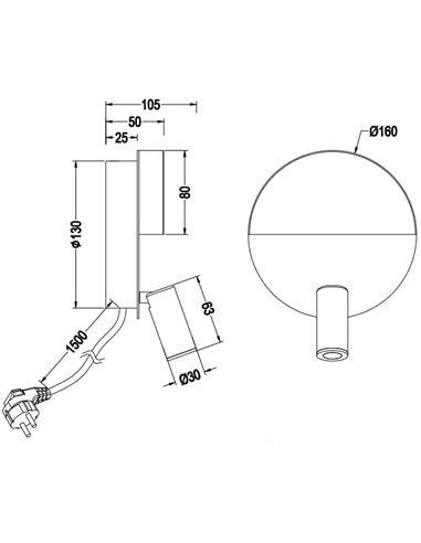 MARIO Wandleuchte, weiße LED, 8,3 W, 800 lm, 3000 K, mit verstellbarer Leselampe, Ø 16 cm, IP20