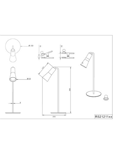 Lámpara de sobremesa MAXI negra LED 2W 200lm 3000K portátil magnética IP20