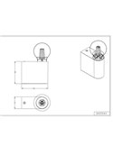Medidas Aplique de pared Pratella en acabado blanco mate apagado