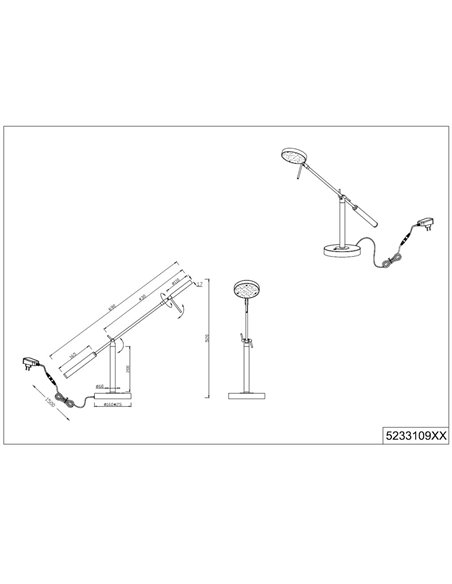MONZA LED-Tischleuchte, Mattschwarz, 12 W, Farbtemperatur 2300–4000 K, 1400 lm, dimmbar, Berührungssensor, IP20
