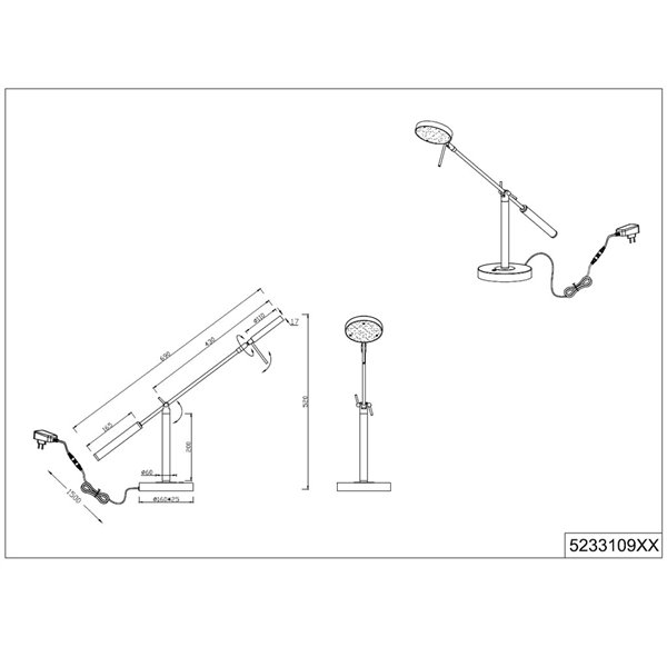 MONZA LED-Tischleuchte, Bronze, 12 W, Farbtemperatur 2300–4000 K, 1400 lm, dimmbar, Berührungssensor, IP20