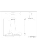 Lámpara colgante LED elegante NAPOLI blanca con 2 esferas 27W 3200Lm 2300K-3000K-4000K 820x1500mm