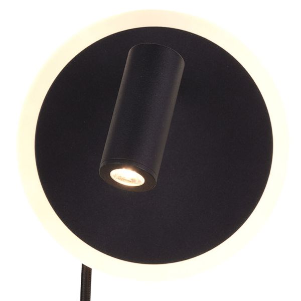 LED-Wandleuchte mit Leselicht und Ambientelicht, mattschwarz