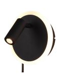 Aplique de Pared LED con Lector y Luz Ambiente Negro Mate encendido