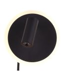 LED-Wandleuchte mit Leselicht und Ambientelicht, mattschwarz